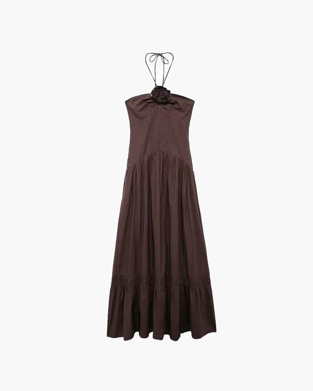 Midi-Kleid Kate mit Neckholder und Blumenapplikation