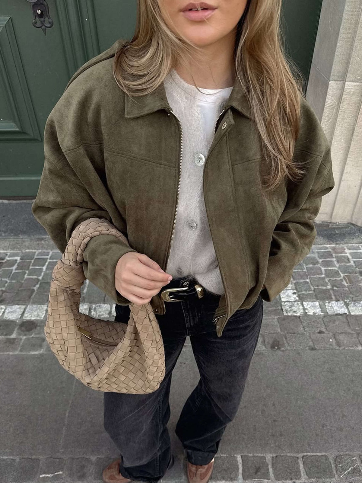 Wildleder-Bomberjacke Katherine