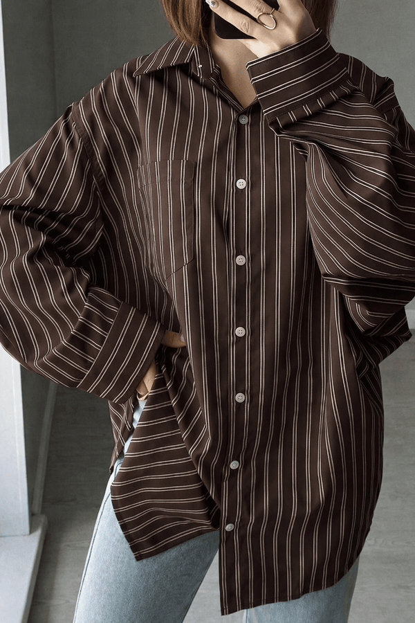Kathy gestreifte Bluse mit Fledermausärmeln