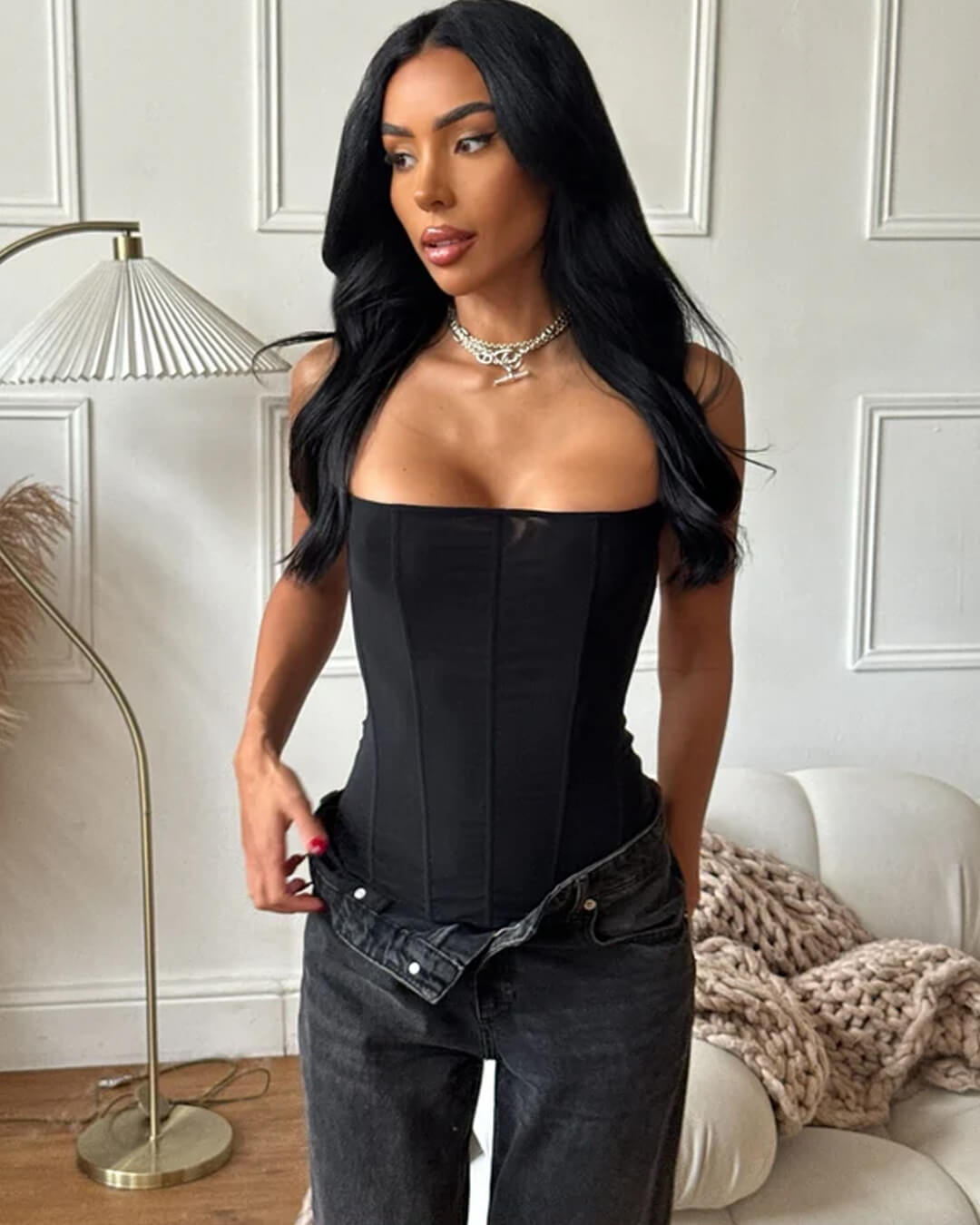 Kelly Satin-Korsett-Top