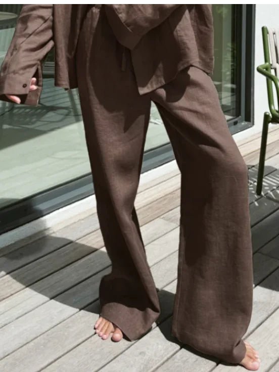 Kendall Leinenhose mit weitem Bein