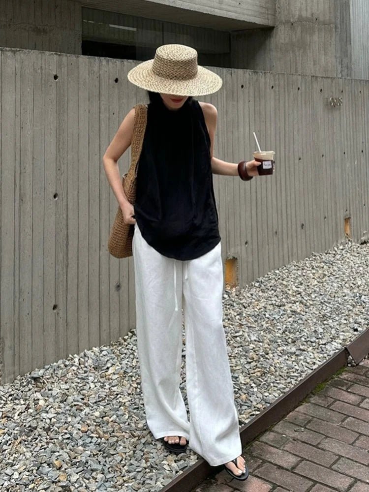 Kendall Leinenhose mit weitem Bein