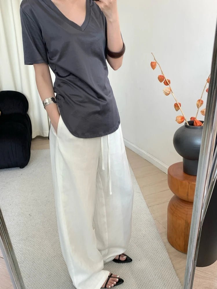 Kendall Leinenhose mit weitem Bein