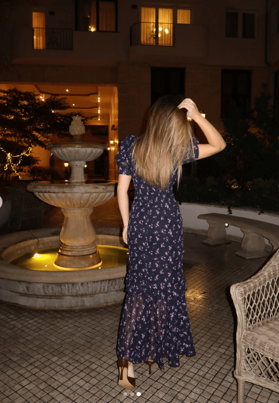 Klea Maxikleid mit Blumenmuster und Puffärmeln