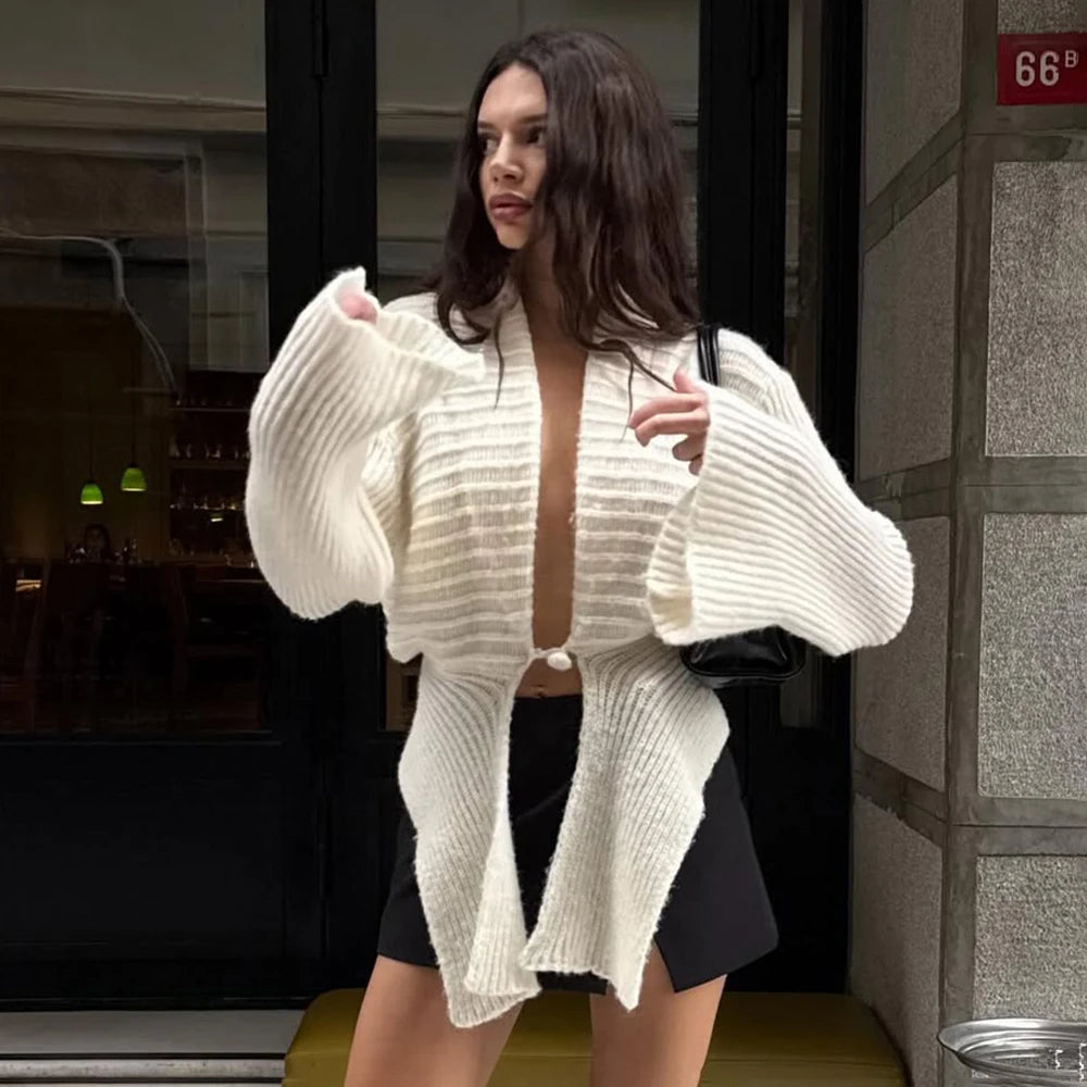 Strick-Cardigan mit Cut-out