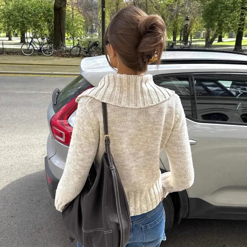 Hanne Strickjacke mit breitem Kragen