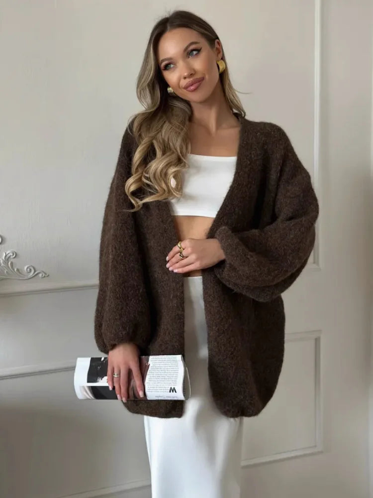 Willa Gebürstete Oversize-Strickjacke