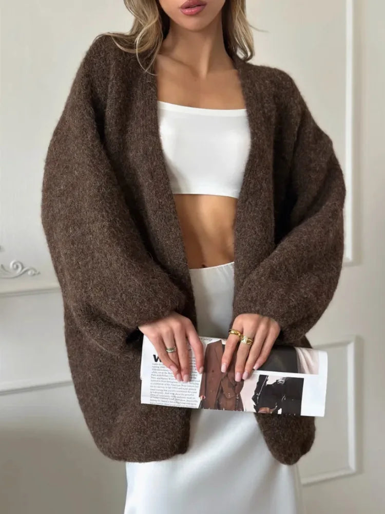 Willa Gebürstete Oversize-Strickjacke