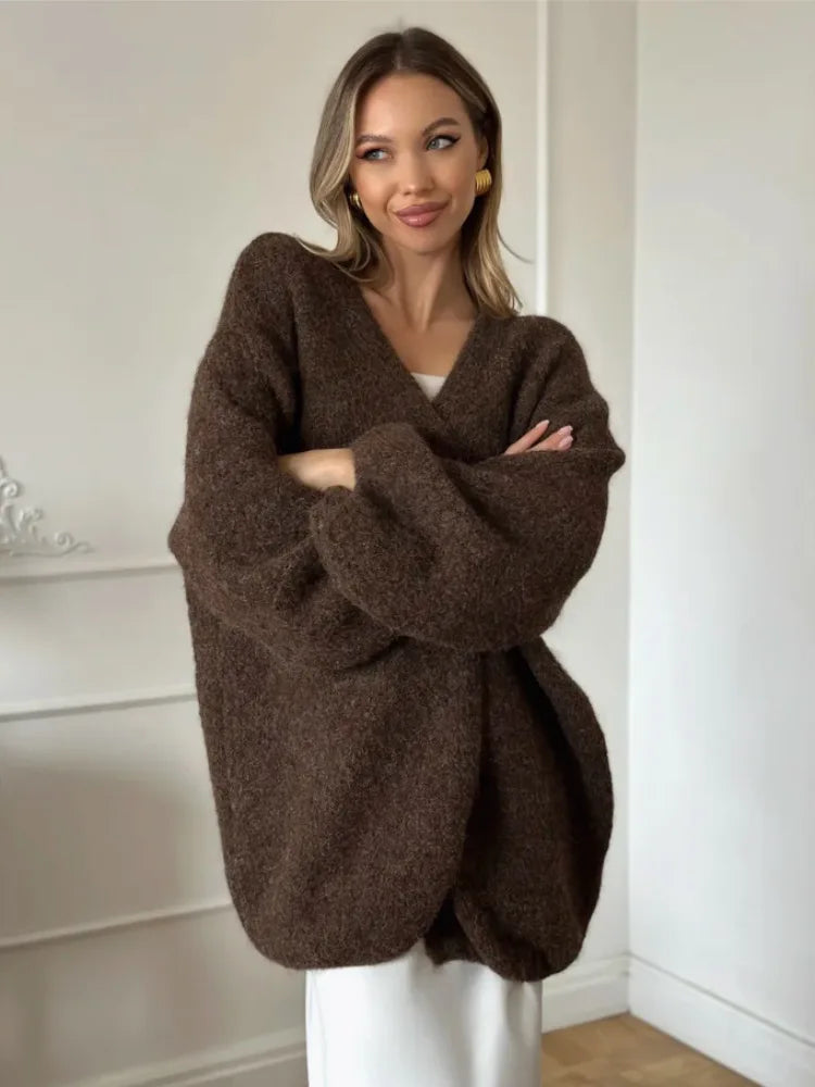Willa Gebürstete Oversize-Strickjacke