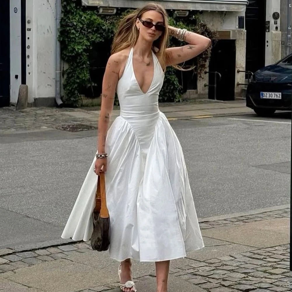Kristy Maxikleid mit tiefem Ausschnitt
