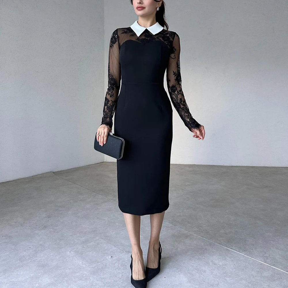 Ottilie Spitzen-Midikleid mit Kragen
