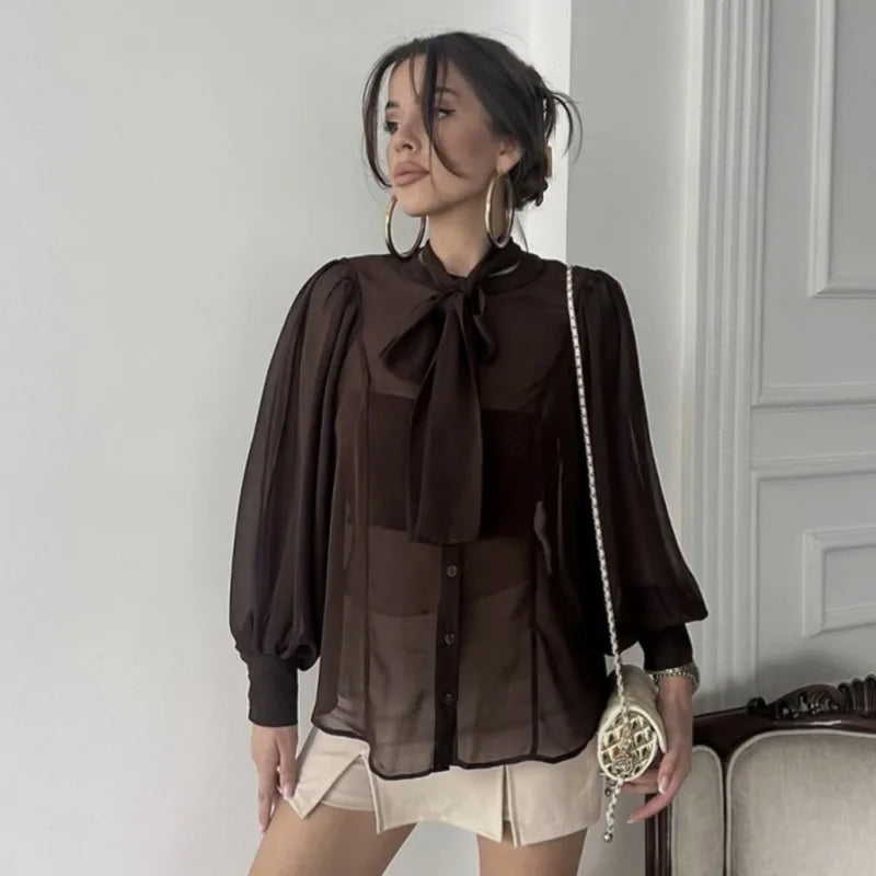 Flavia Transparente Schluppenbluse