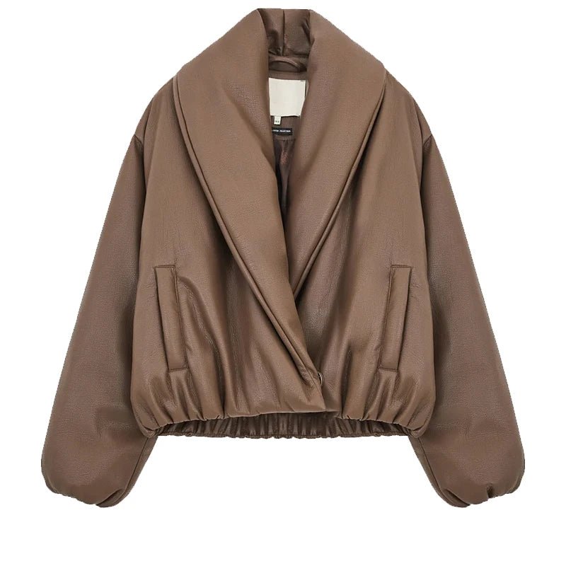 Lara Lederjacke mit Revers