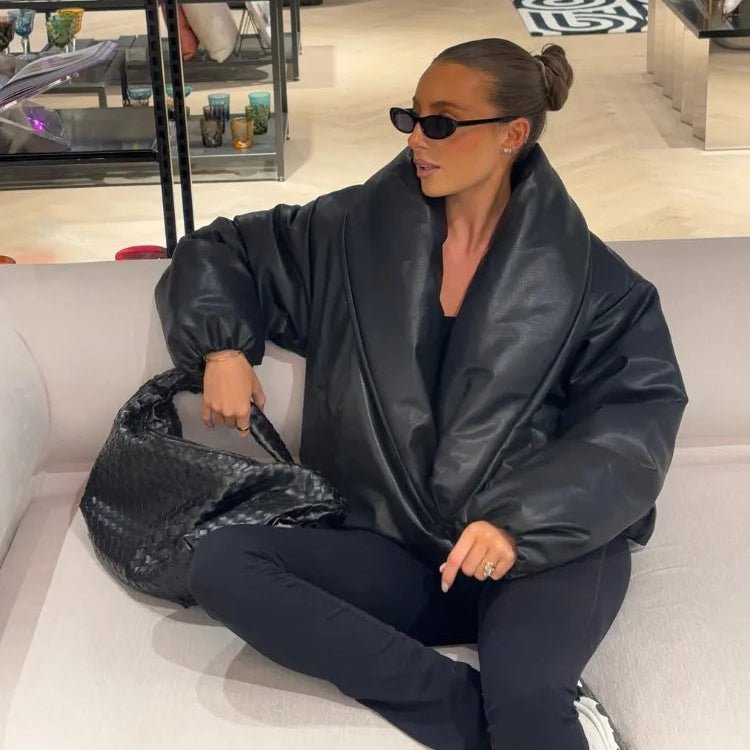 Lara Lederjacke mit Revers