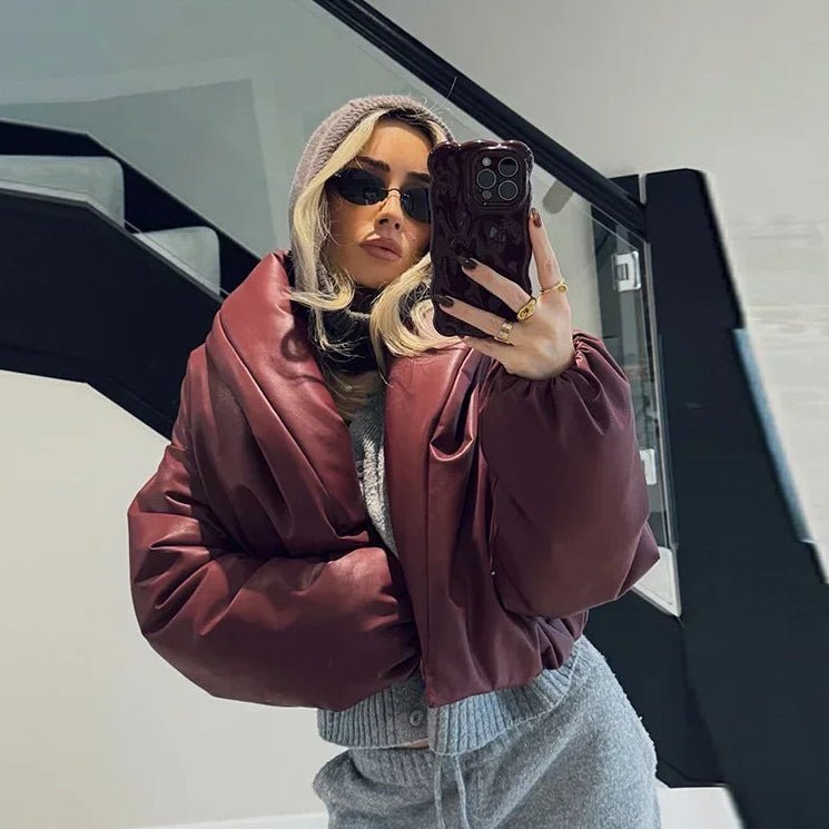 Lara Lederjacke mit Revers