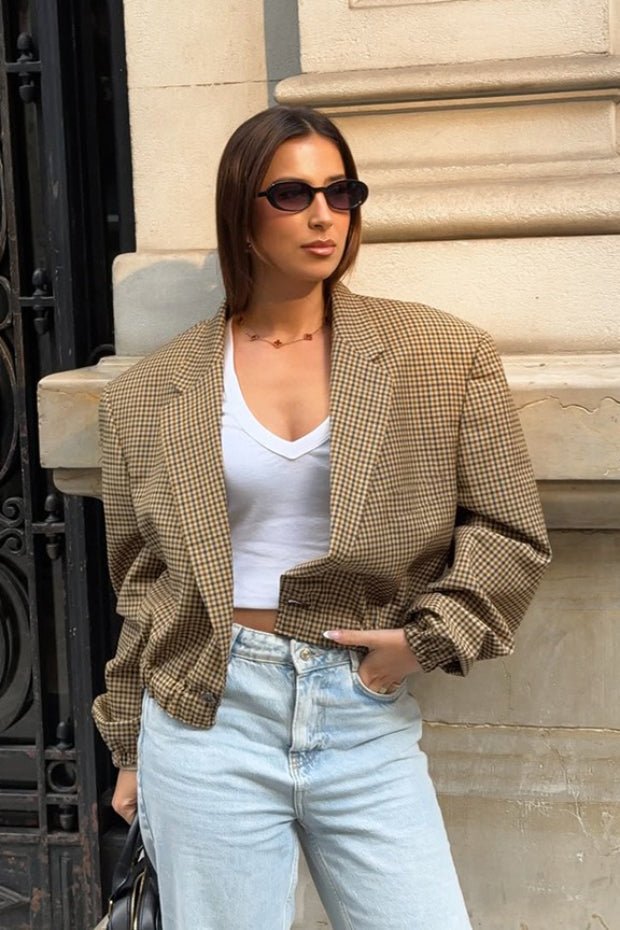 Latriz karierter Blazer mit lockerer Passform