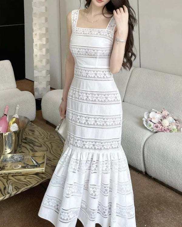 Laura Besticktes Spitzenkleid mit Fischschwanz-Saum