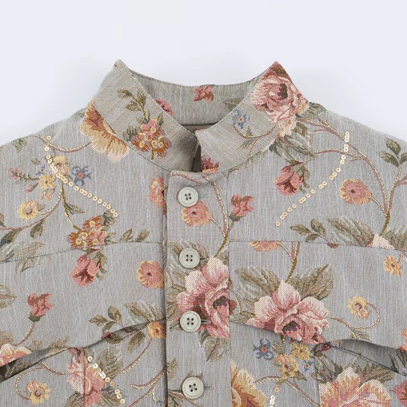 Laura Cropped-Jacke aus Vintage-Jacquard