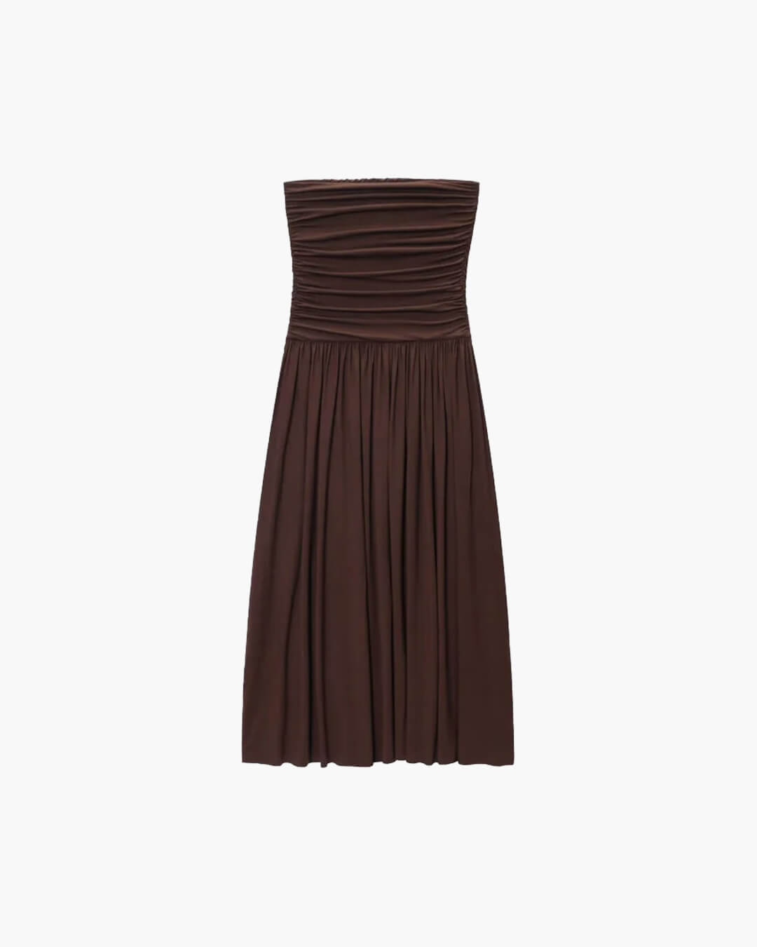 Lauren trägerloses gerafftes Maxikleid