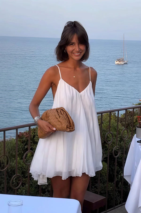 Lavinia Fließendes Mini-Kleid mit Spaghettiträgern