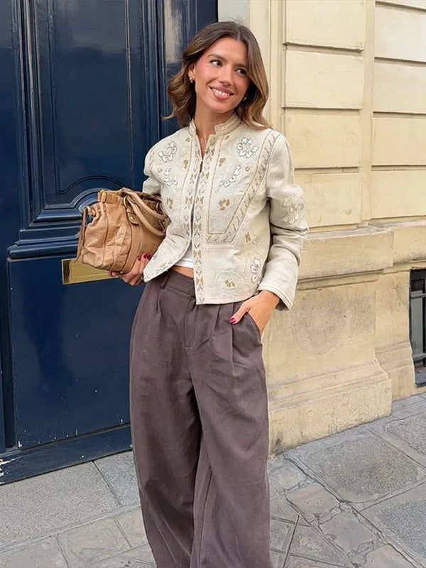 Layla Cropped-Jacke mit Blumenprint