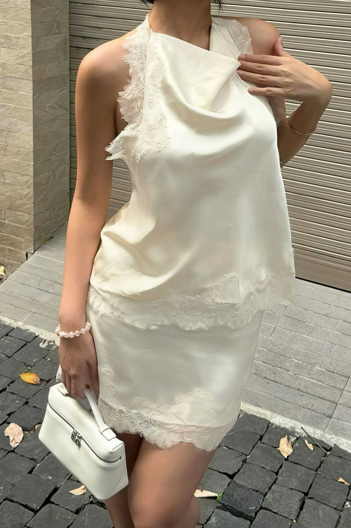 Lena Lace Halter Mini Dress