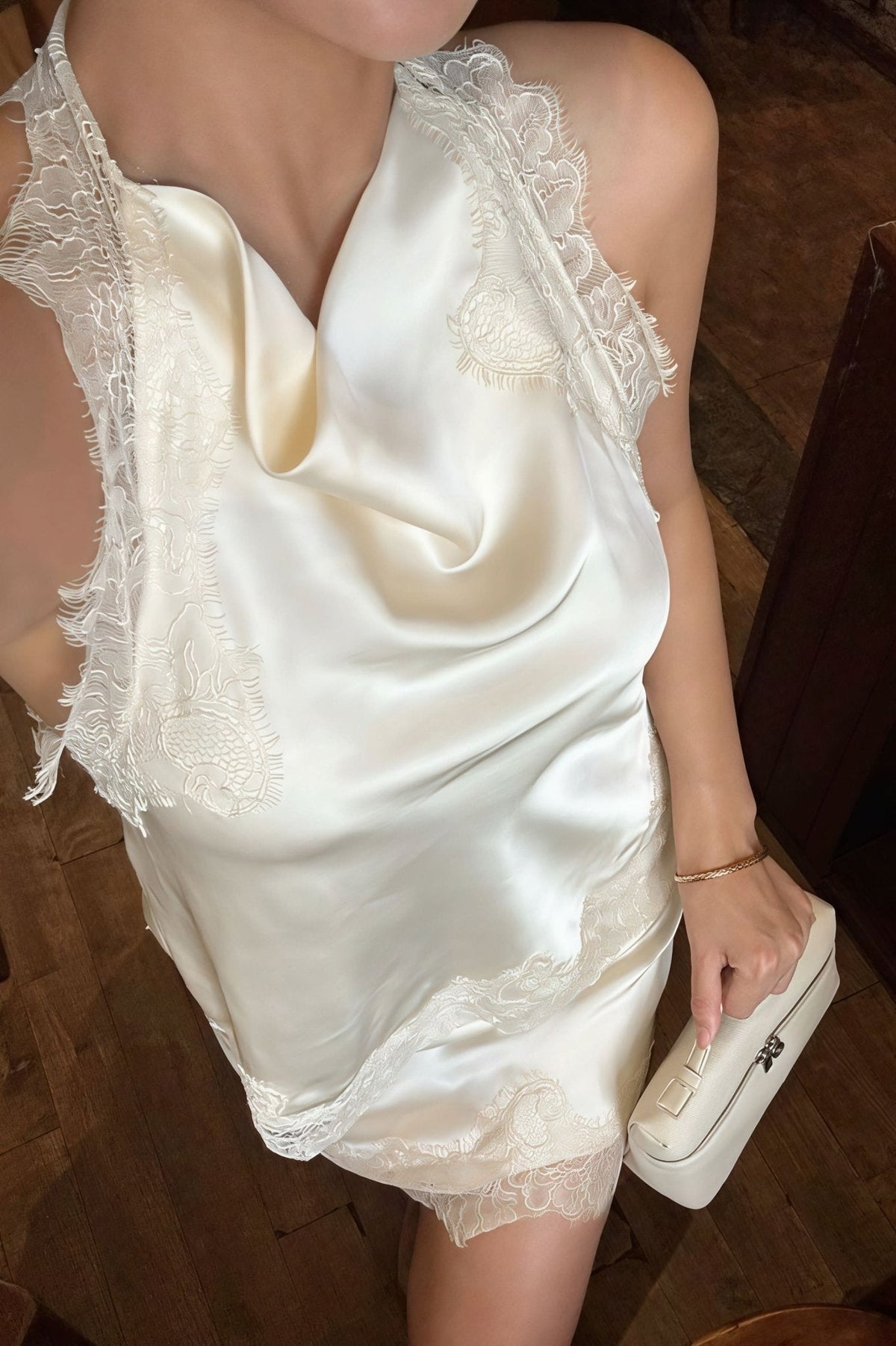 Lena Lace Halter Mini Dress