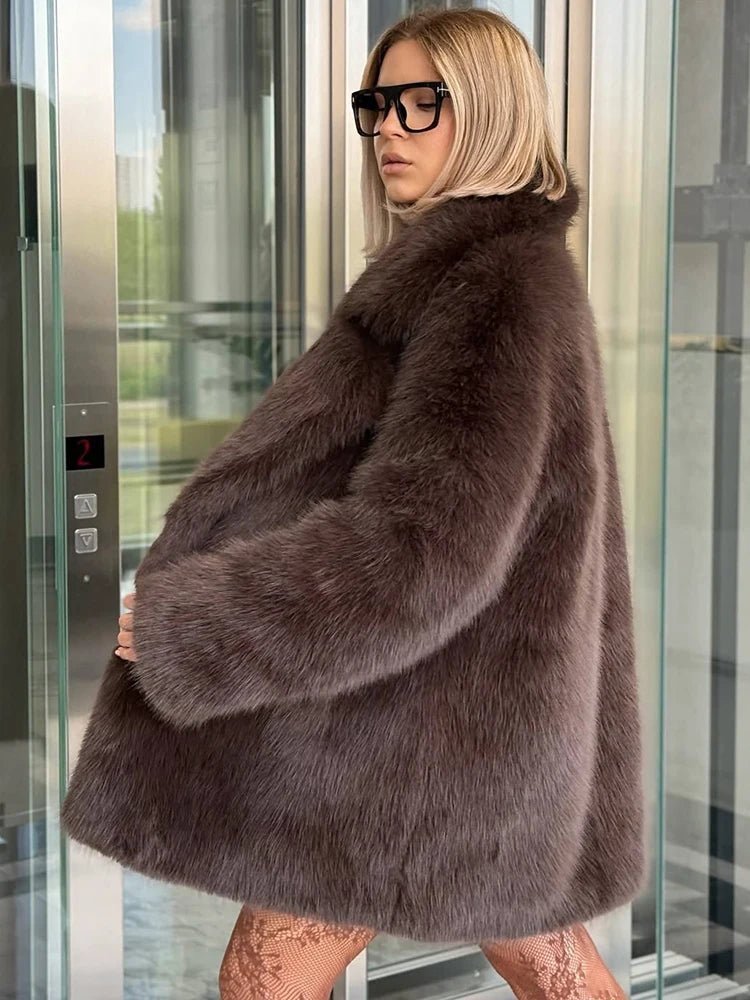 Oversize-Kunstpelzmantel Lena