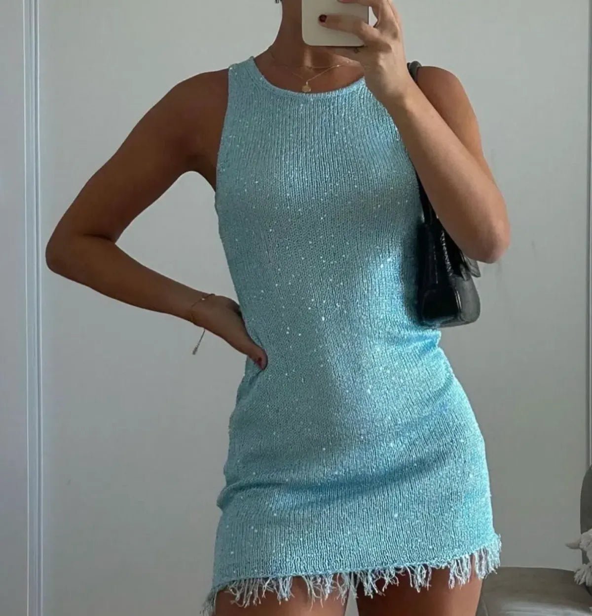 Lia transparentes ärmelloses Minikleid