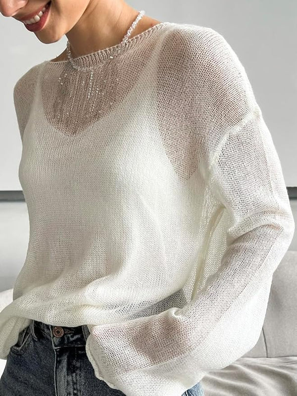 Lilian transparenter, locker sitzender Pullover