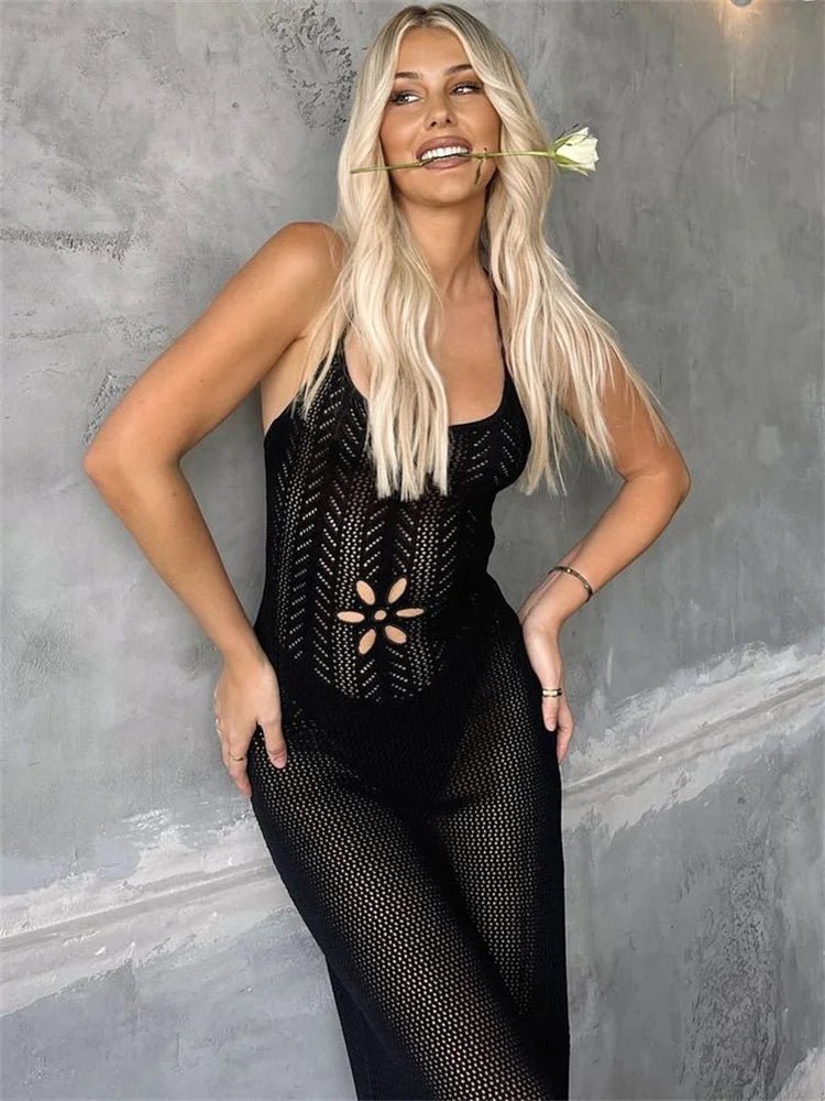 Lilith gestricktes Maxikleid mit Cut-outs