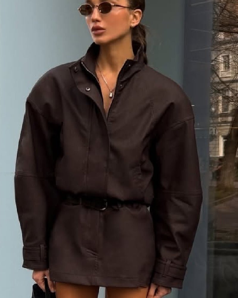 Linda Faux Suede Zip Jacket