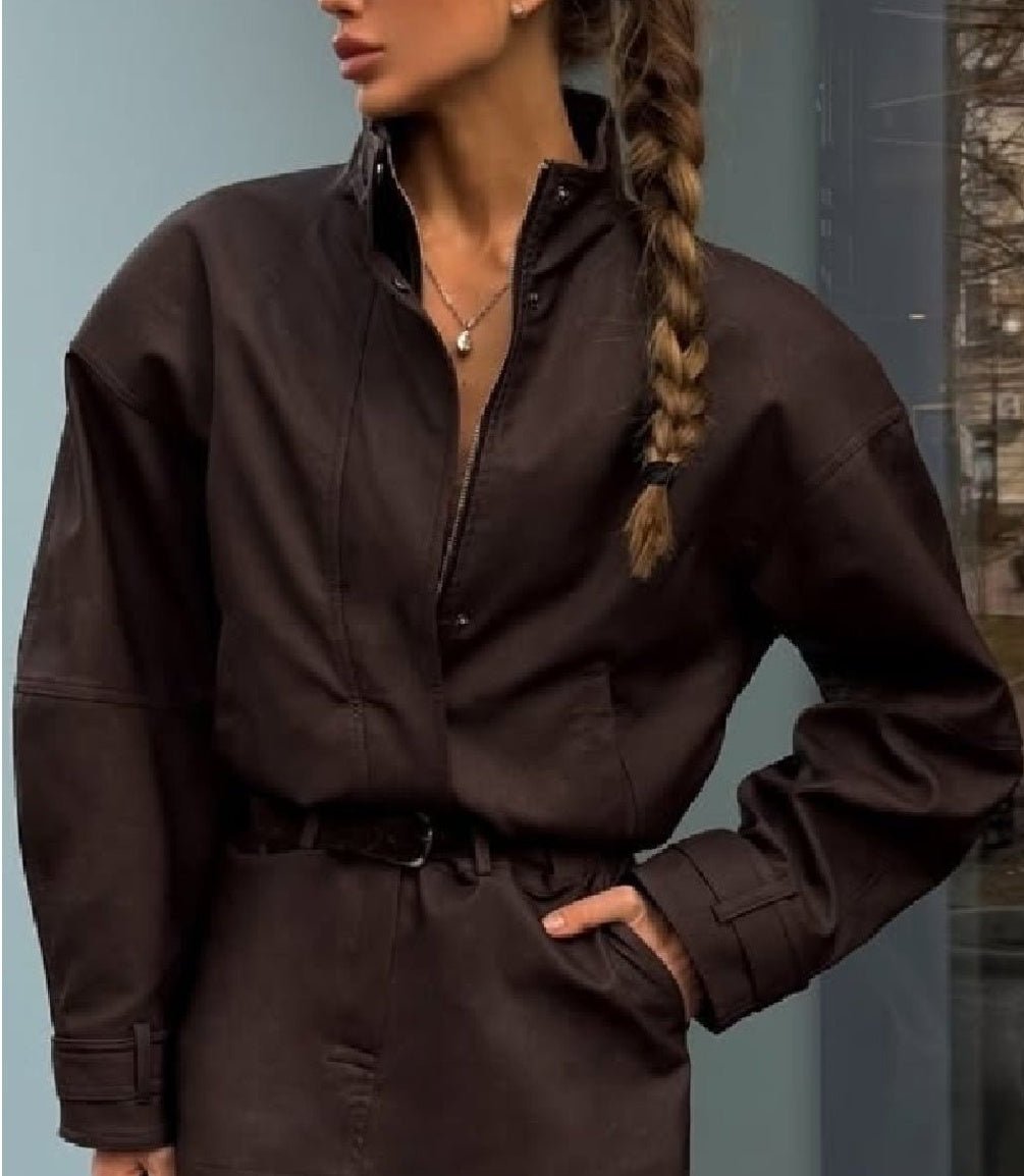 Linda Faux Suede Zip Jacket