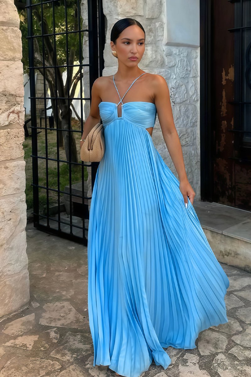 Lindsay plissiertes Maxikleid mit Cut-outs