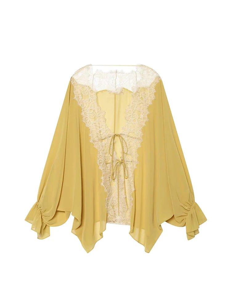 Lisa Patchwork-Bluse mit Spitze