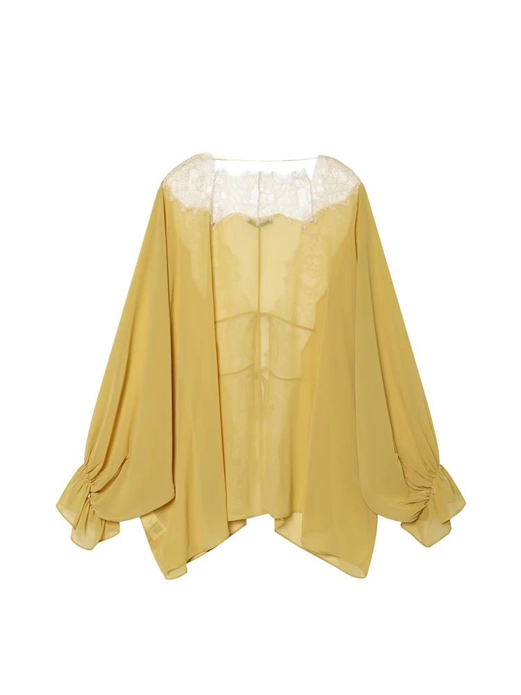 Lisa Patchwork-Bluse mit Spitze