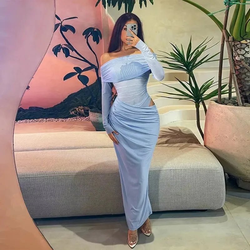 Lizy Langarm-Maxikleid aus Mesh