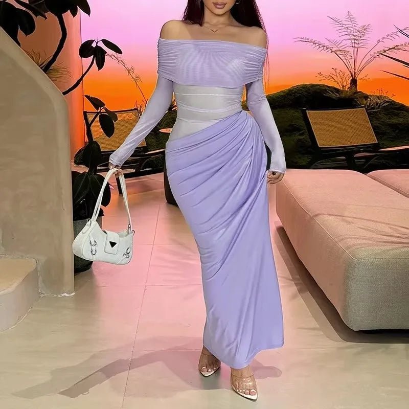Lizy Langarm-Maxikleid aus Mesh