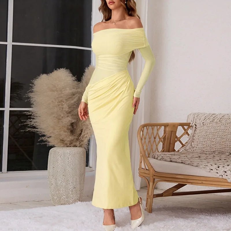 Lizy Langarm-Maxikleid aus Mesh