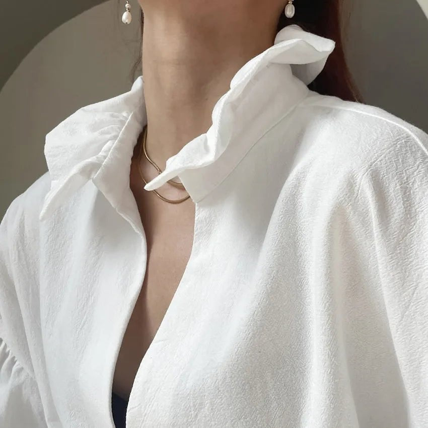 Lola V-Neck Puff Long Sleeve Blouse