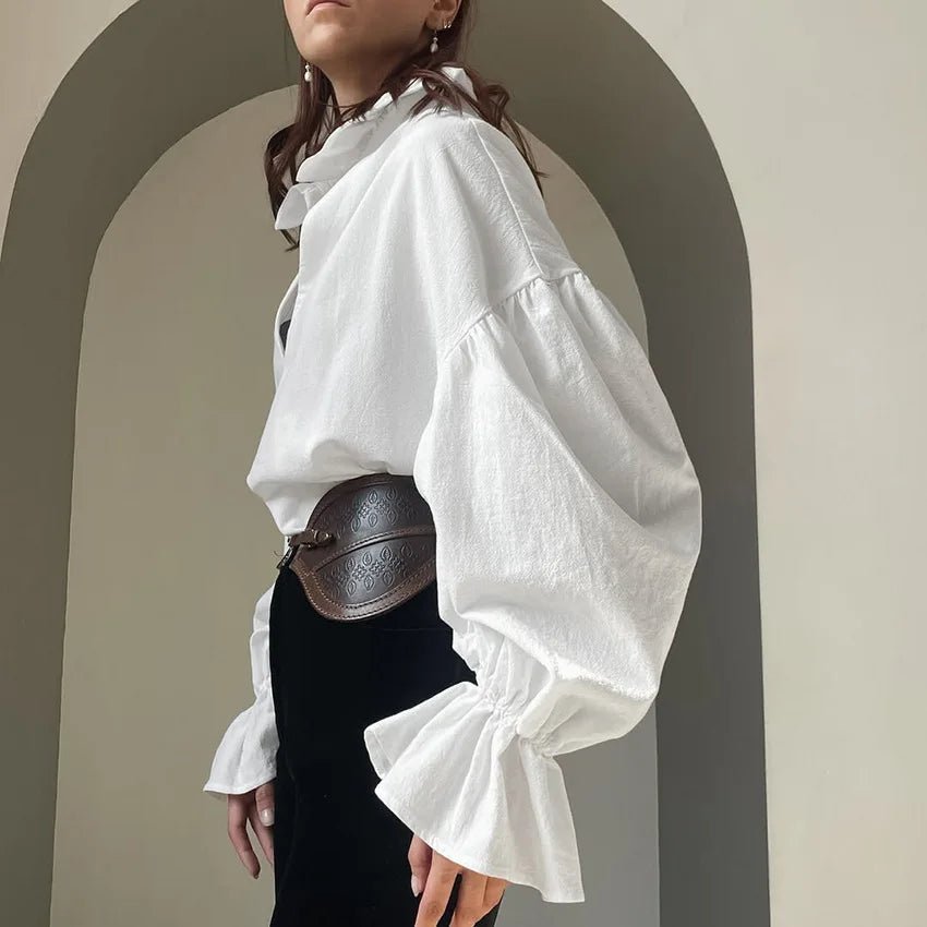 Lola V-Neck Puff Long Sleeve Blouse