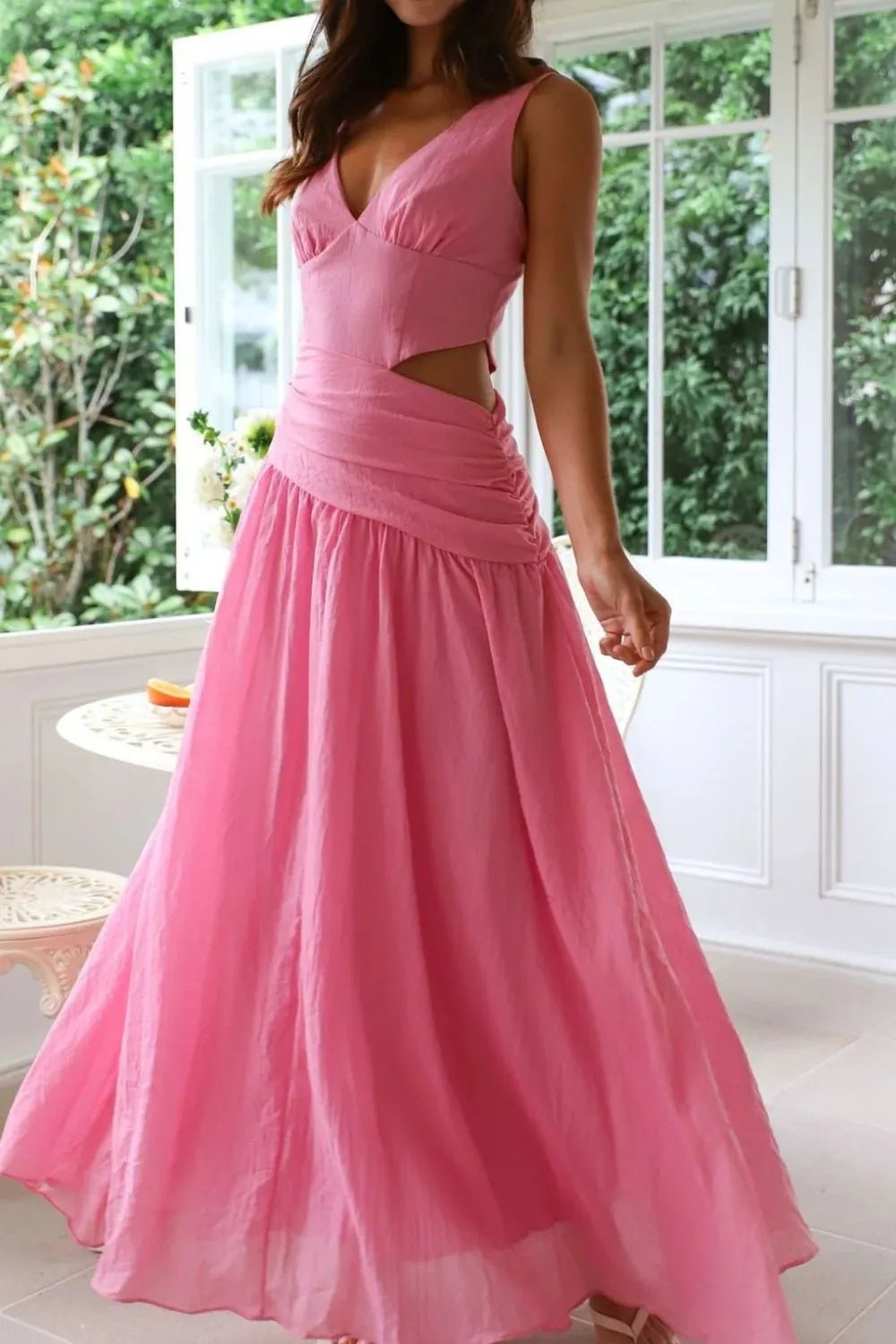 Maxikleid Lolita mit Cut-outs und Raffungen