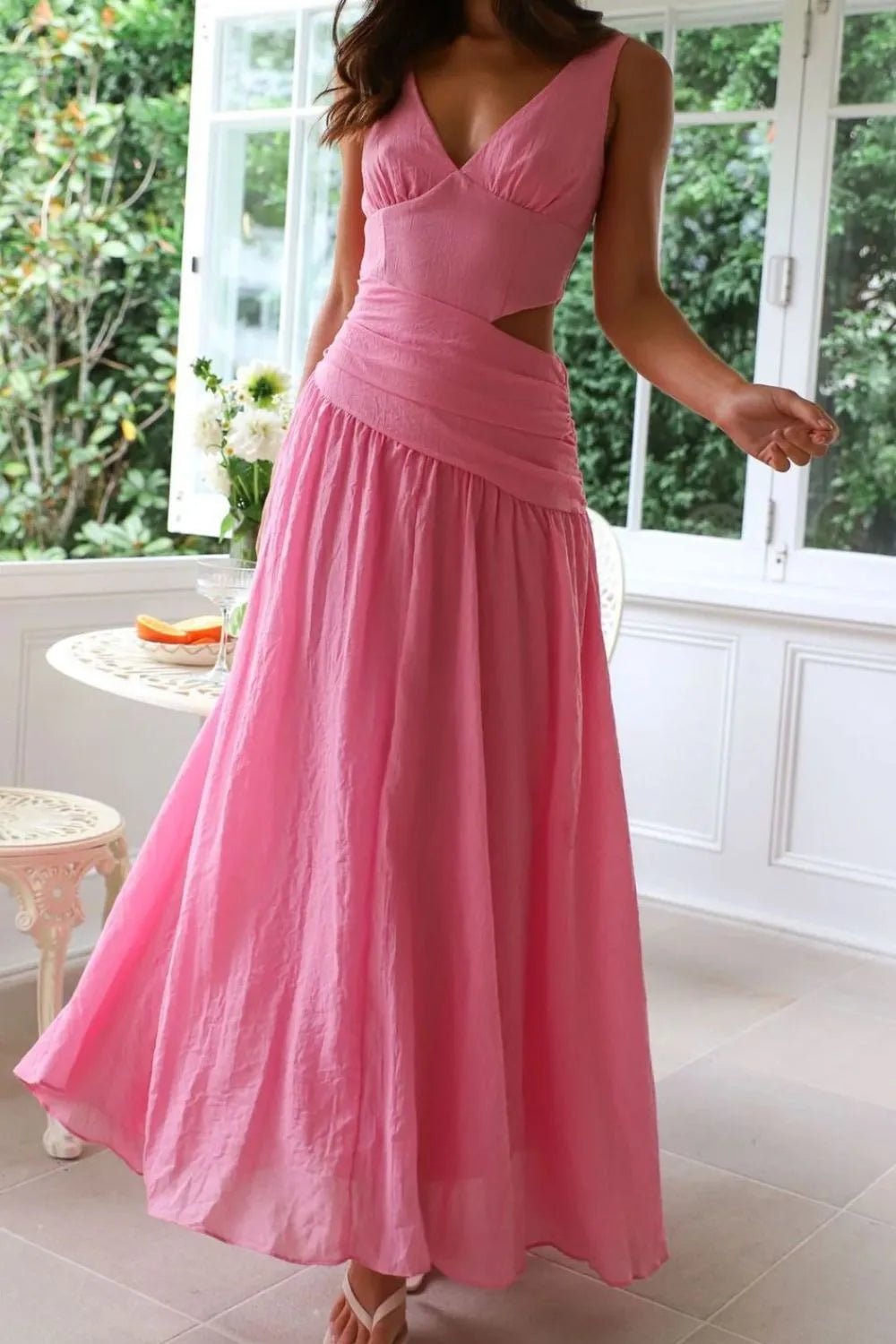 Maxikleid Lolita mit Cut-outs und Raffungen