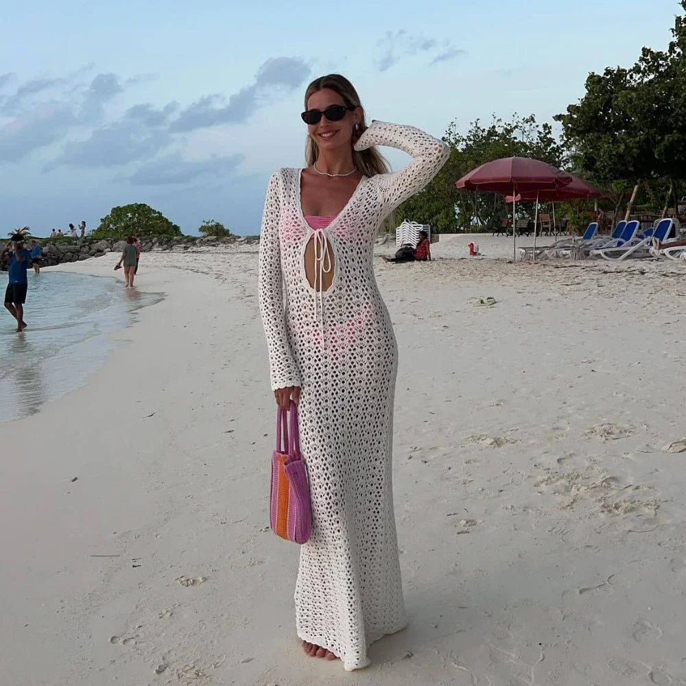 Lori gehäkeltes Strandkleid mit Lochmuster