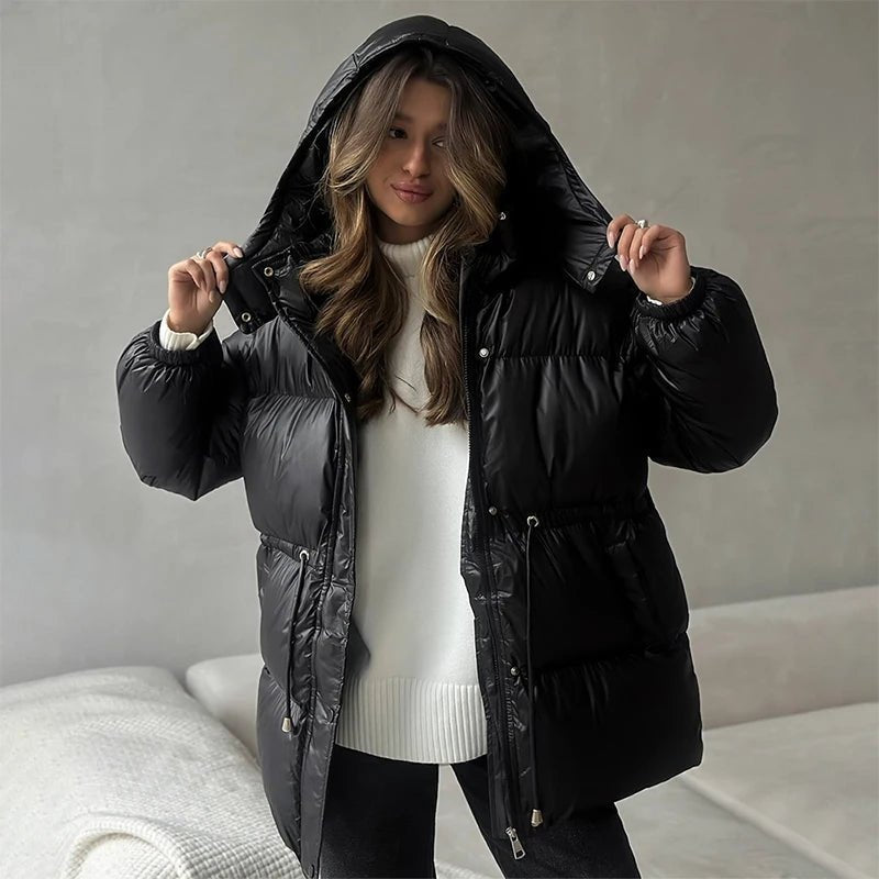 Kapuzen-Steppmantel Lorie mit Tunnelzug