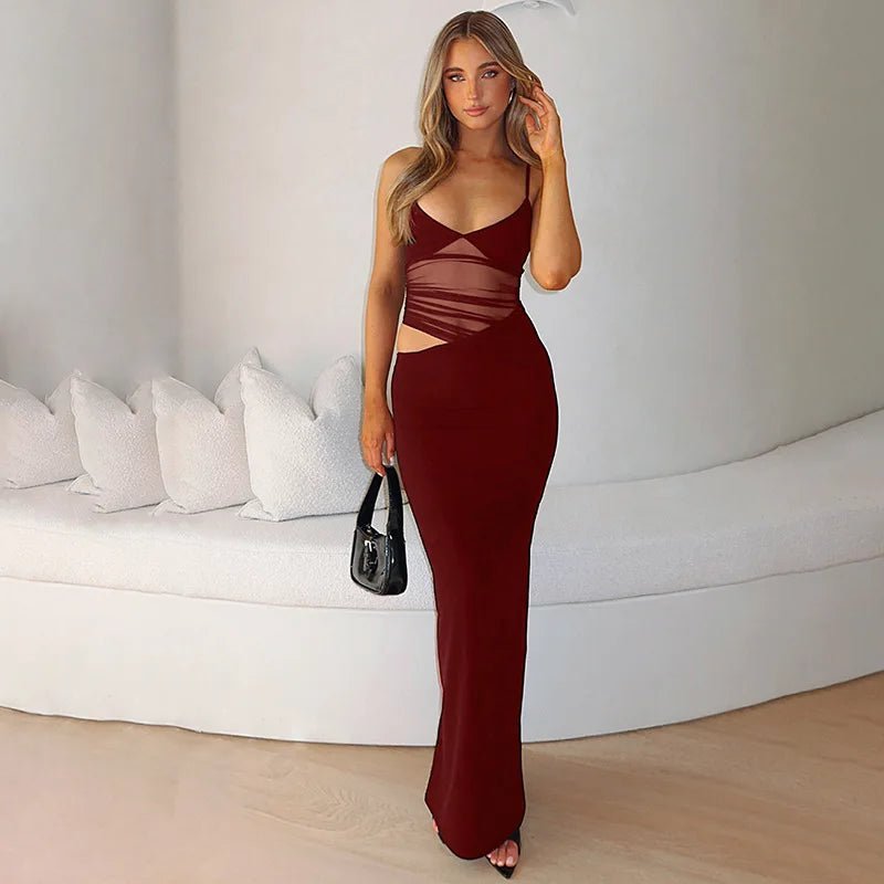 Lorraine transparentes Maxikleid mit Cut-outs