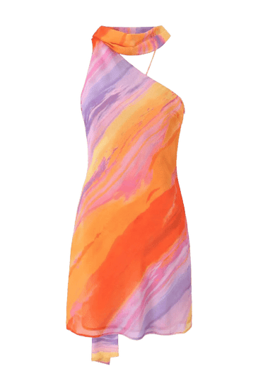 Lotte Schulterfreies Minikleid mit Satin-Finish