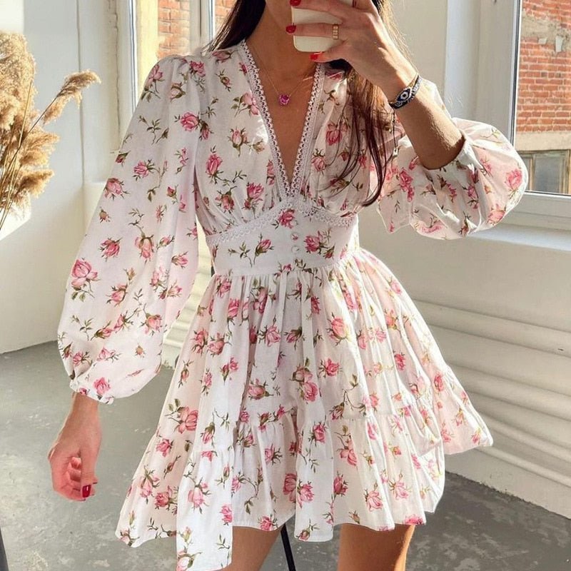 Lottie Mini-Kleid aus floraler Spitze