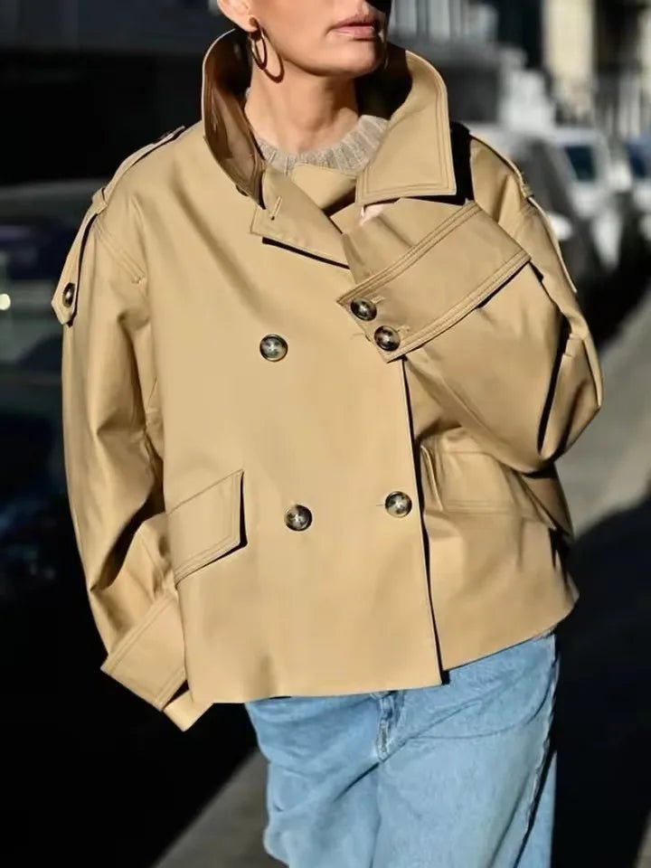 Lucy Kurzer Trenchcoat mit Stehkragen