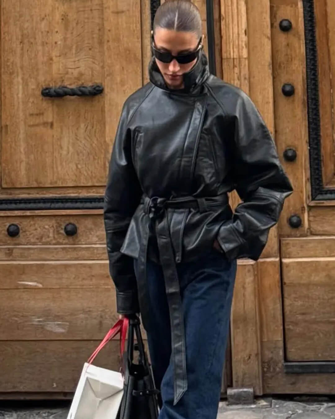 Maggie Motorradjacke aus Kunstleder